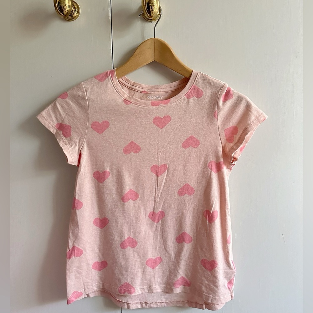 Old Navy girls pink heart t-shirt